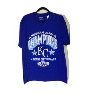 Vintage T-Shirt Men's Size L Blue Championship KC Royals 2014 World Series